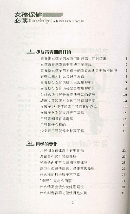 《女孩保健必读》目录1